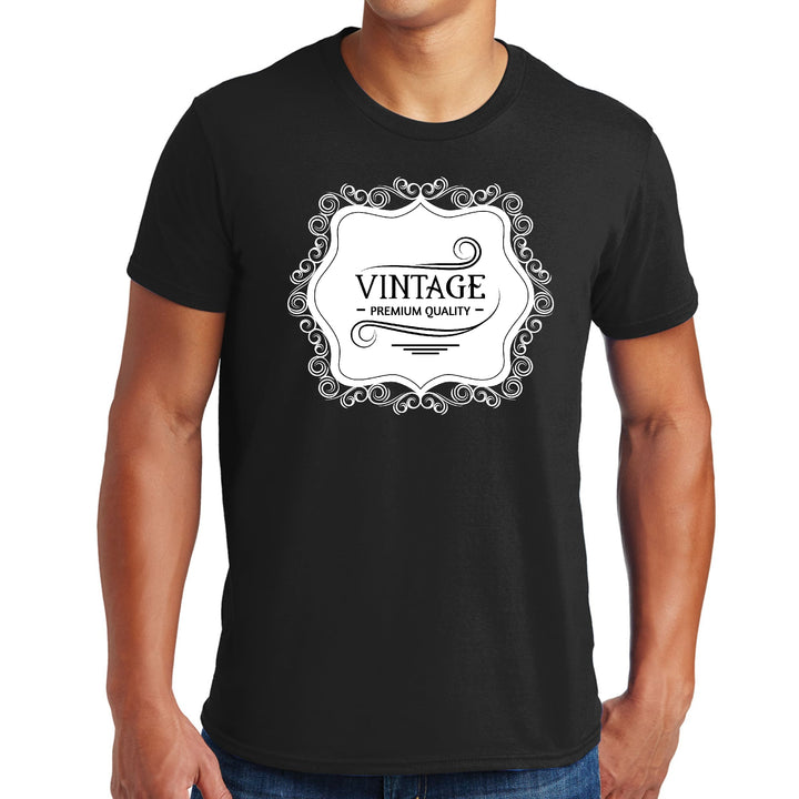 Mens Graphic T-shirt Vintage Premium Quality White Black Illustration - Mens