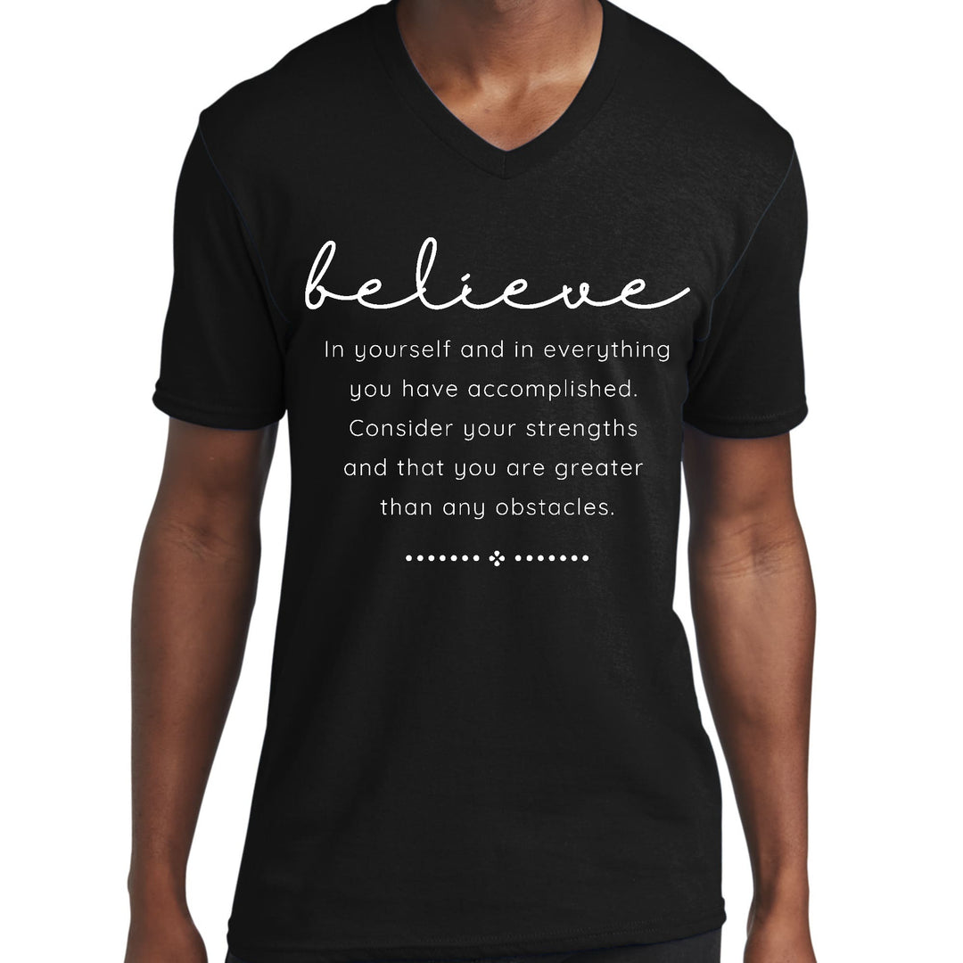 Mens Graphic V-neck T-shirt Believe in Yourself - Mens | T-Shirts | V-Neck