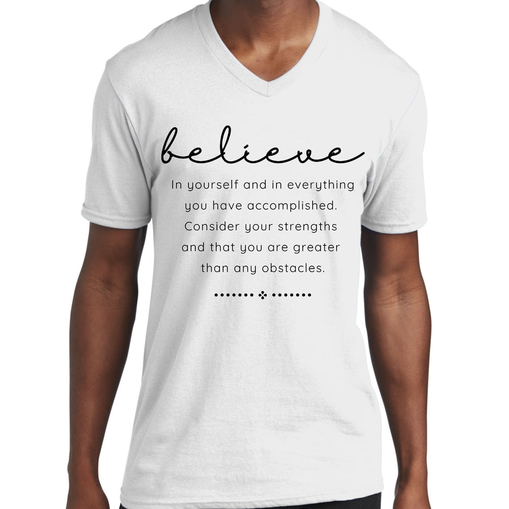 Mens Graphic V-neck T-shirt Believe in Yourself - Unisex | T-Shirts | V-Neck