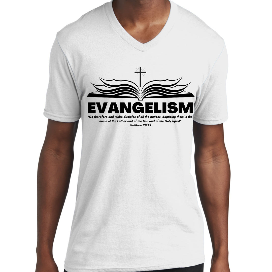 Mens Graphic V-neck T-shirt Evangelism - Go Therefore and Make - Unisex