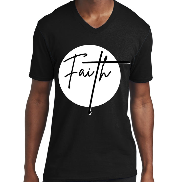 Mens Graphic V-neck T-shirt Faith Print - Unisex | T-Shirts | V-Neck