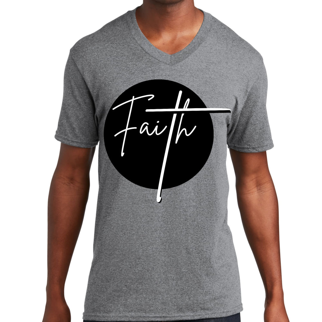 Mens Graphic V-neck T-shirt Faith Print - Unisex | T-Shirts | V-Neck