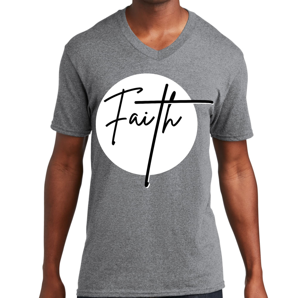 Mens Graphic V-neck T-shirt Faith Print - Unisex | T-Shirts | V-Neck