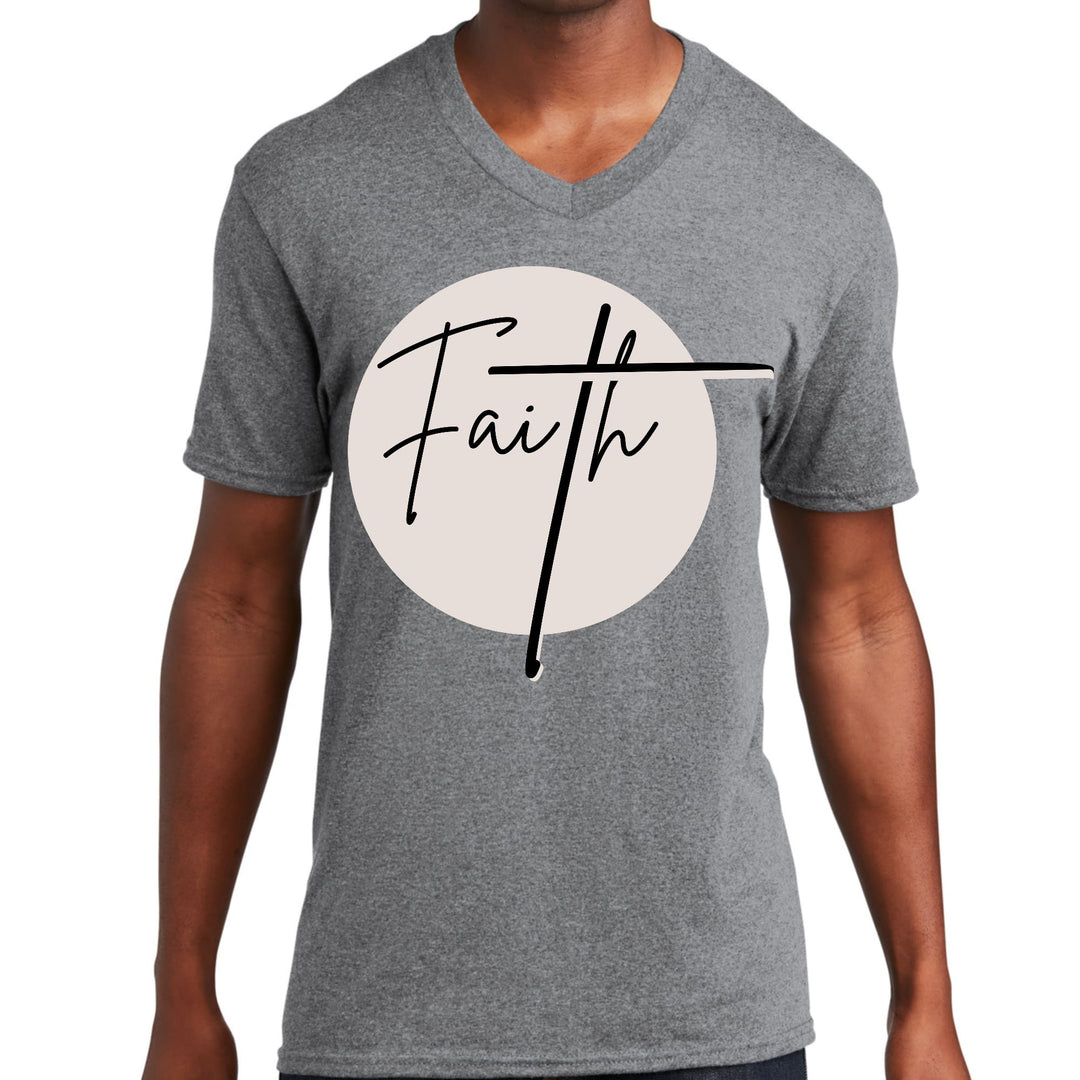 Mens Graphic V-neck T-shirt Faith Print - Unisex | T-Shirts | V-Neck