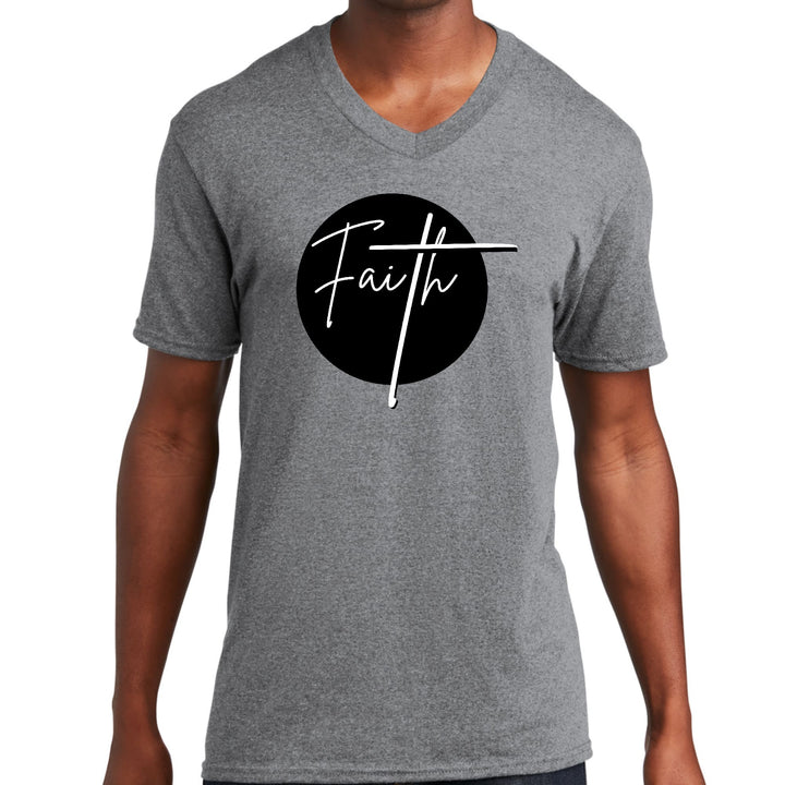 Mens Graphic V-neck T-shirt Faith Print - Unisex | T-Shirts | V-Neck