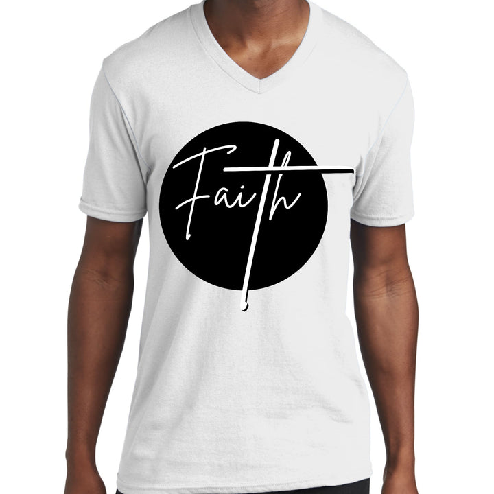 Mens Graphic V-neck T-shirt Faith Print - Unisex | T-Shirts | V-Neck