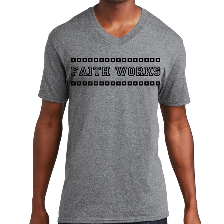 Mens Graphic V-neck T-shirt Faith Works - Unisex | T-Shirts | V-Neck