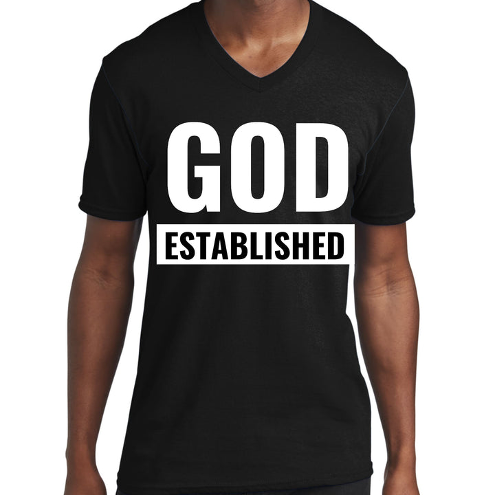 Mens Graphic V-neck T-shirt God Established - Unisex | T-Shirts | V-Neck