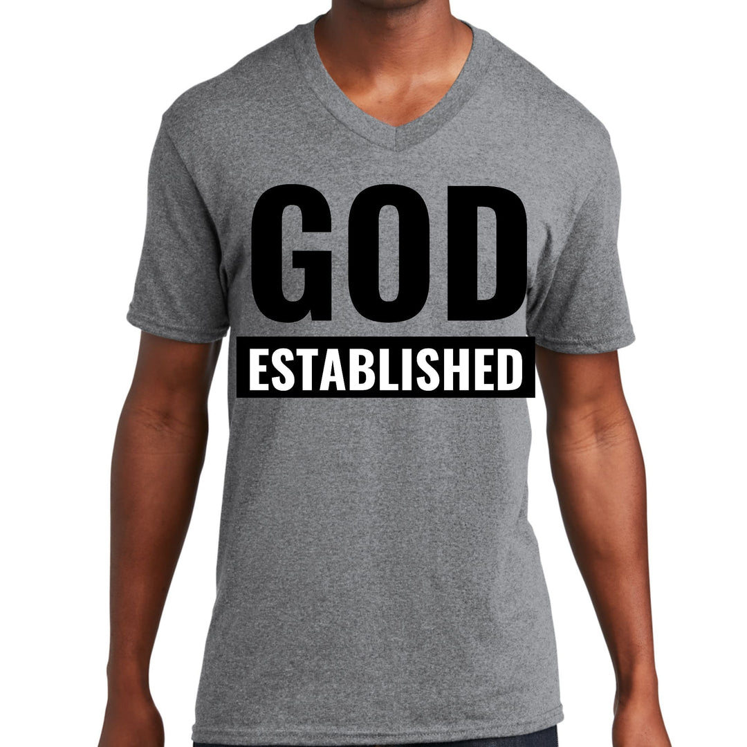 Mens Graphic V-neck T-shirt God Established - Unisex | T-Shirts | V-Neck