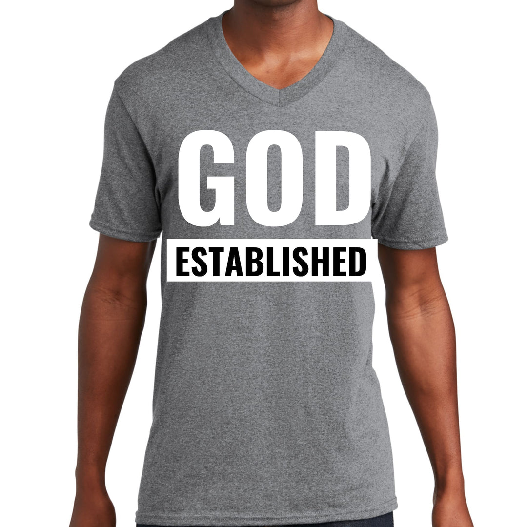 Mens Graphic V-neck T-shirt God Established - Unisex | T-Shirts | V-Neck