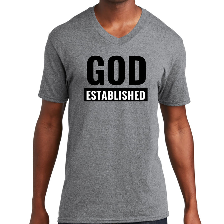Mens Graphic V-neck T-shirt God Established - Unisex | T-Shirts | V-Neck