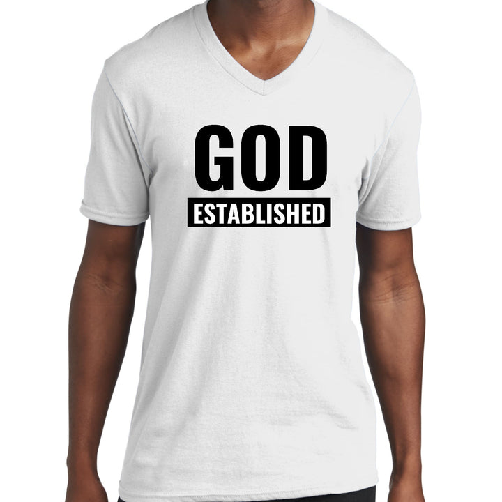 Mens Graphic V-neck T-shirt God Established - Unisex | T-Shirts | V-Neck