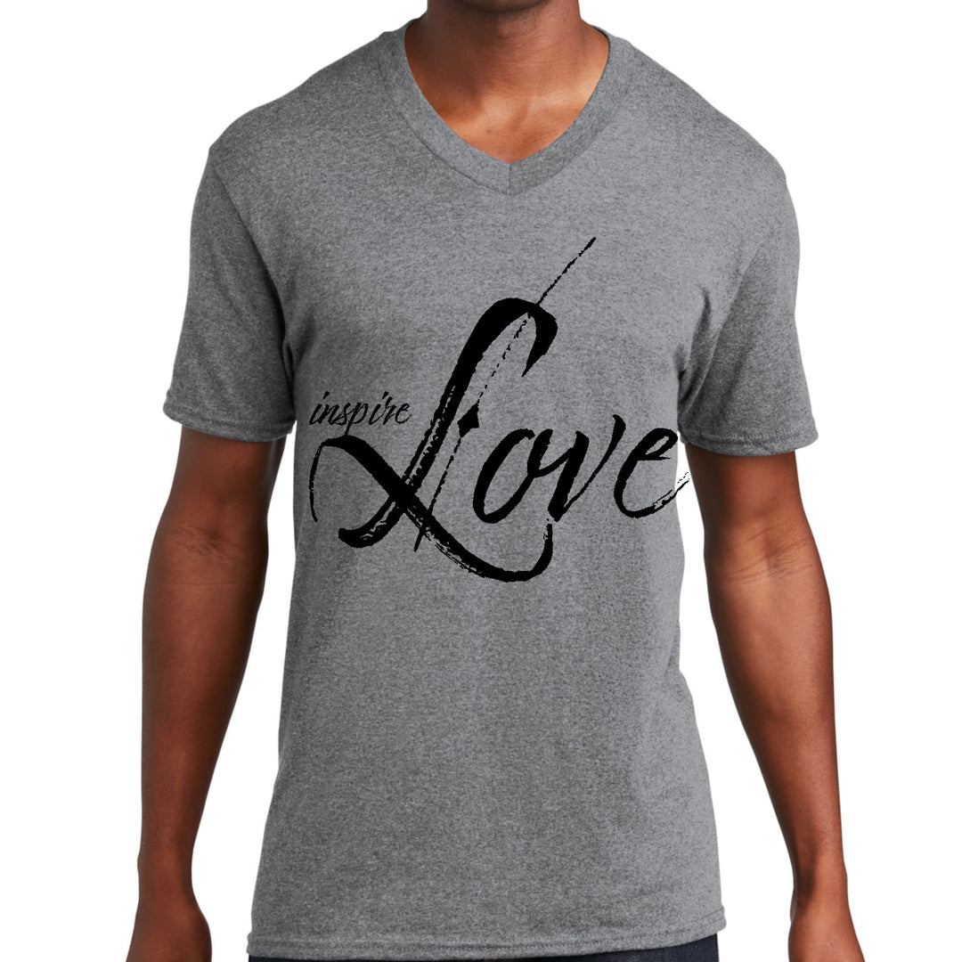 Mens Graphic V-neck T-shirt Inspire Love - Unisex | T-Shirts | V-Neck