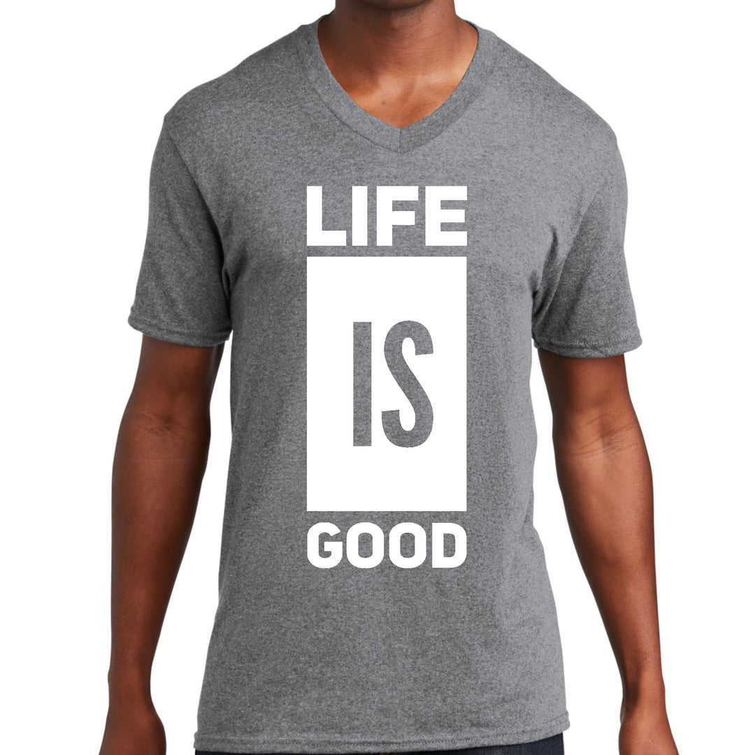 Mens Graphic V-neck T-shirt Life is Good - Unisex | T-Shirts | V-Neck