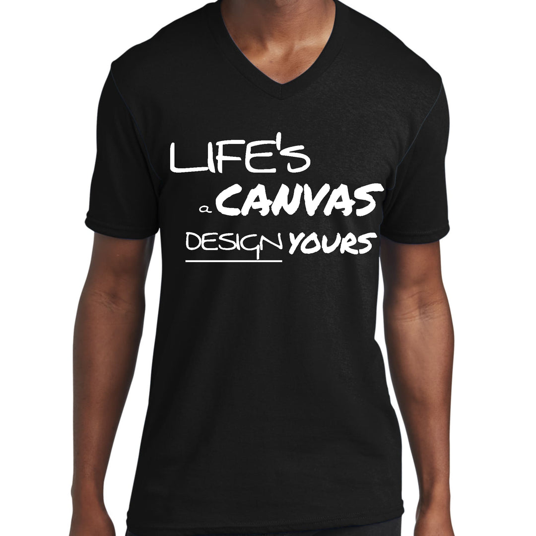 Mens Graphic V-neck T-shirt Life’s a Canvas Design Yours - Mens | T-Shirts