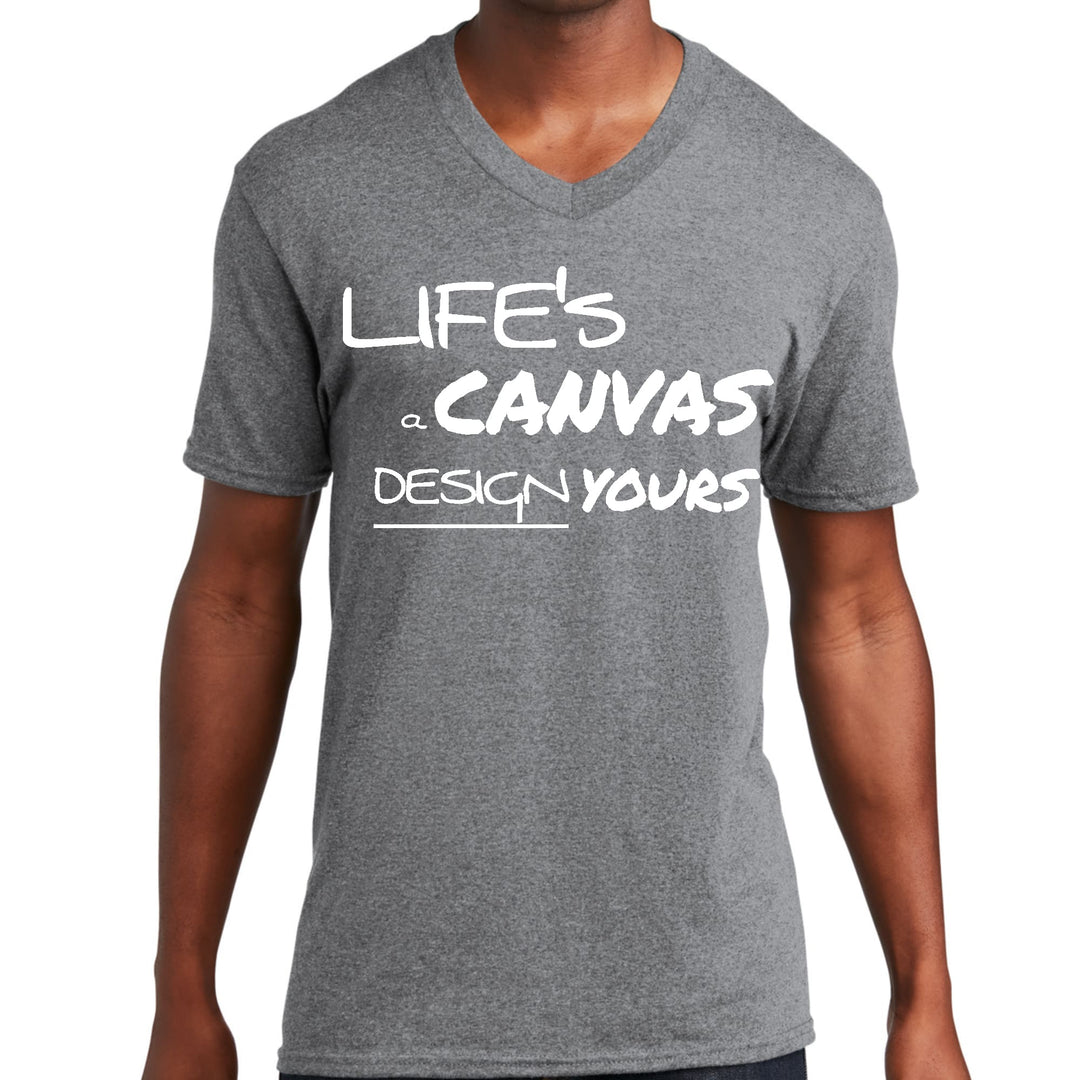 Mens Graphic V-neck T-shirt Life’s a Canvas Design Yours - Mens | T-Shirts