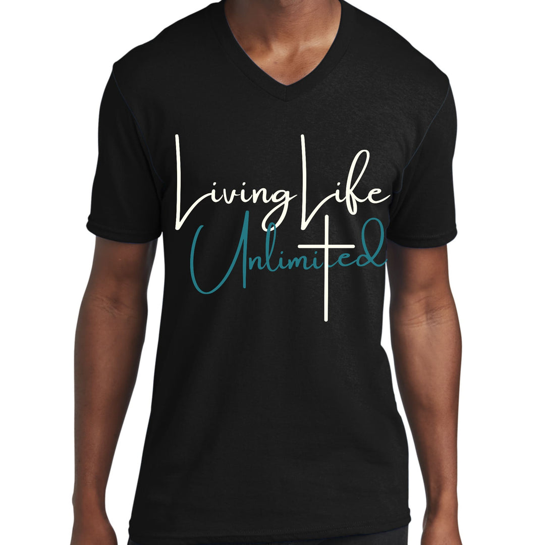 Mens Graphic V-neck T-shirt Living Life Unlimited - Mens | T-Shirts | V-Neck