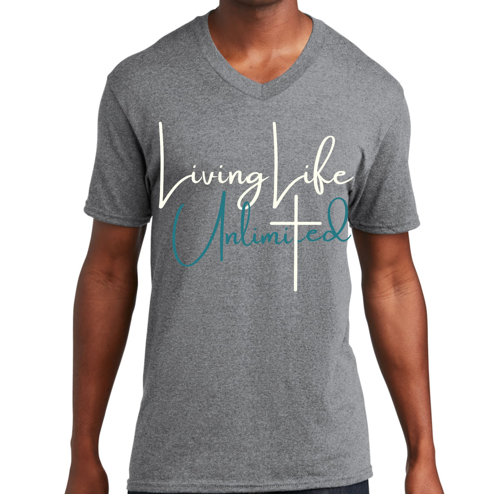 Mens Graphic V-neck T-shirt Living Life Unlimited - Mens | T-Shirts | V-Neck