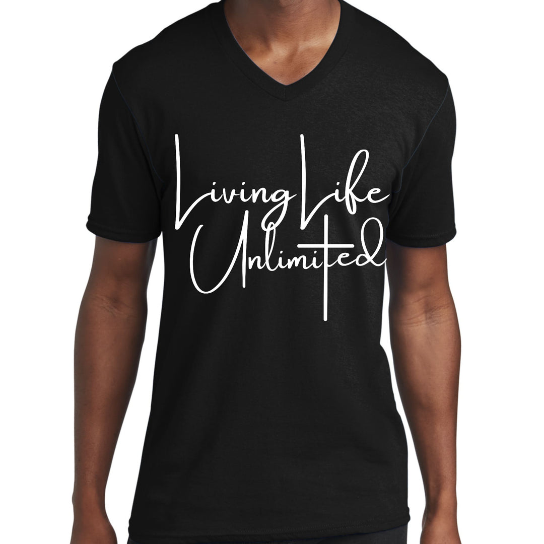 Mens Graphic V-neck T-shirt Living Life Unlimited - Unisex | T-Shirts | V-Neck