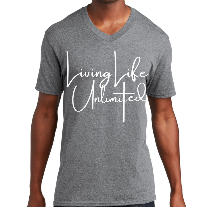 Mens Graphic V-neck T-shirt Living Life Unlimited - Unisex | T-Shirts | V-Neck