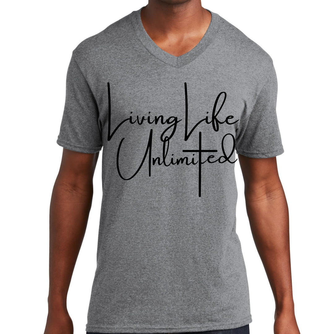 Mens Graphic V-neck T-shirt Living Life Unlimited - Mens | T-Shirts | V-Neck