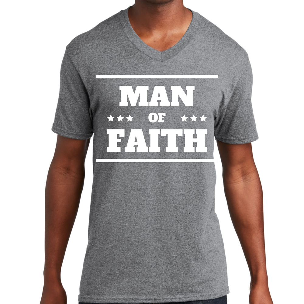 Mens Graphic V-neck T-shirt Man of Faith - Mens | T-Shirts | V-Neck