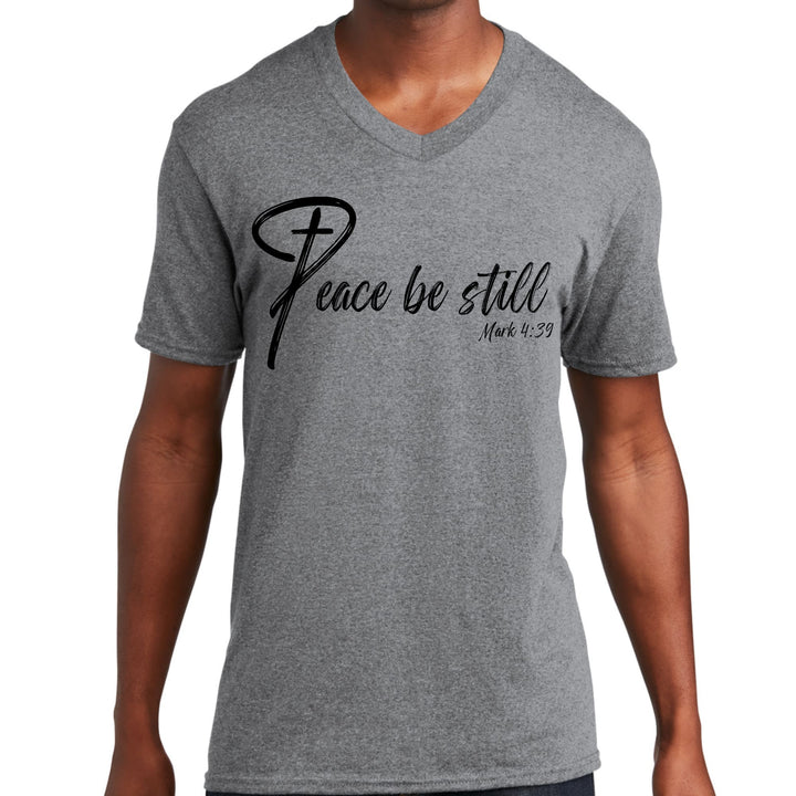 Mens Graphic V-neck T-shirt Peace be Still - Mens | T-Shirts | V-Neck