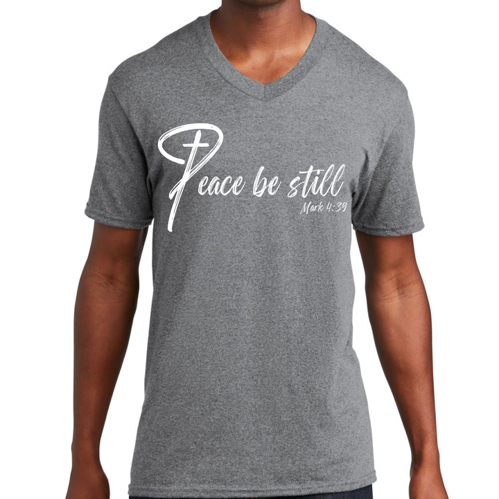 Mens Graphic V-neck T-shirt Peace be Still - Mens | T-Shirts | V-Neck