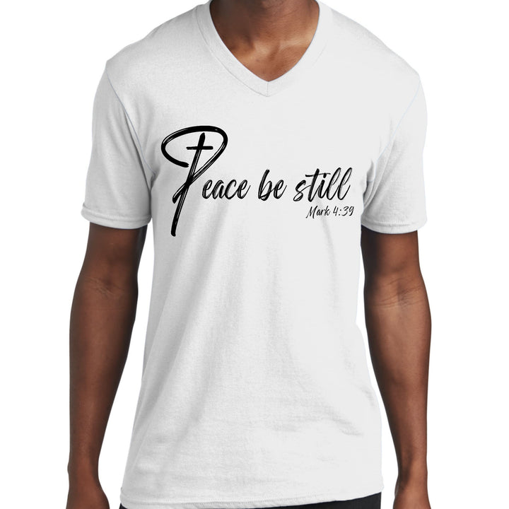 Mens Graphic V-neck T-shirt Peace be Still - Mens | T-Shirts | V-Neck