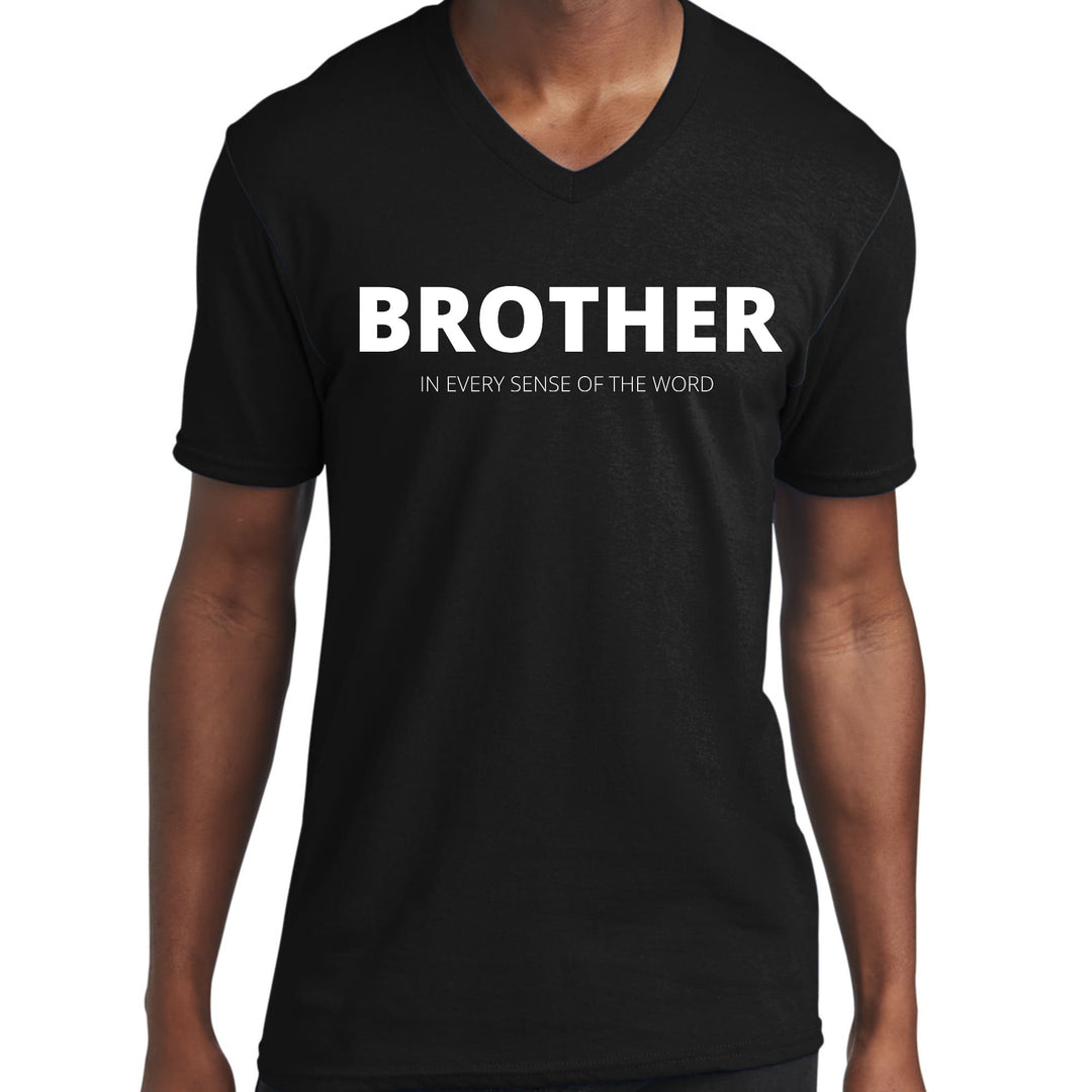 Mens Graphic V-neck T-shirt Say it Soul Brother (in Every Sense - Unisex