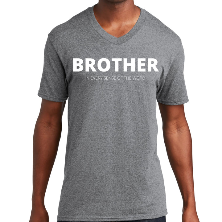 Mens Graphic V-neck T-shirt Say it Soul Brother (in Every Sense - Unisex