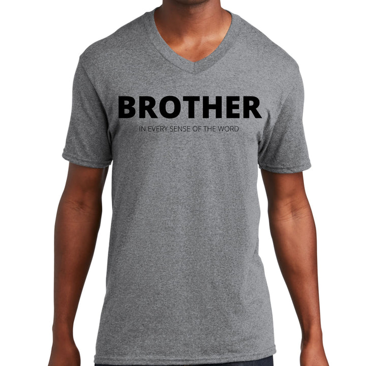 Mens Graphic V-neck T-shirt Say it Soul Brother (in Every Sense - Unisex