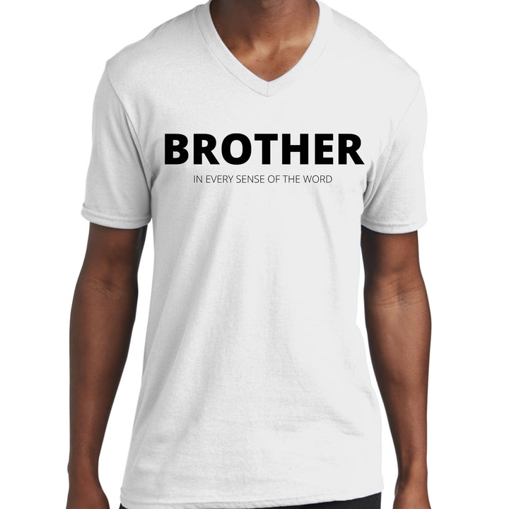 Mens Graphic V-neck T-shirt Say it Soul Brother (in Every Sense - Mens