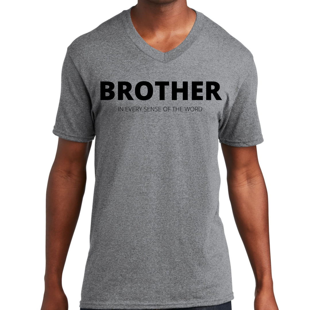 Mens Graphic V-neck T-shirt Say it Soul Brother (in Every Sense - Mens