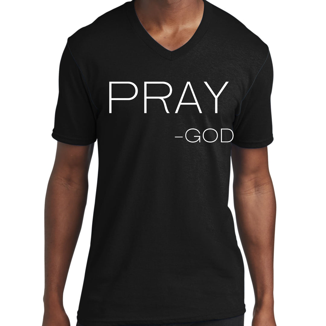 Mens Graphic V-neck T-shirt Say it Soul Pray -god - Unisex | T-Shirts | V-Neck