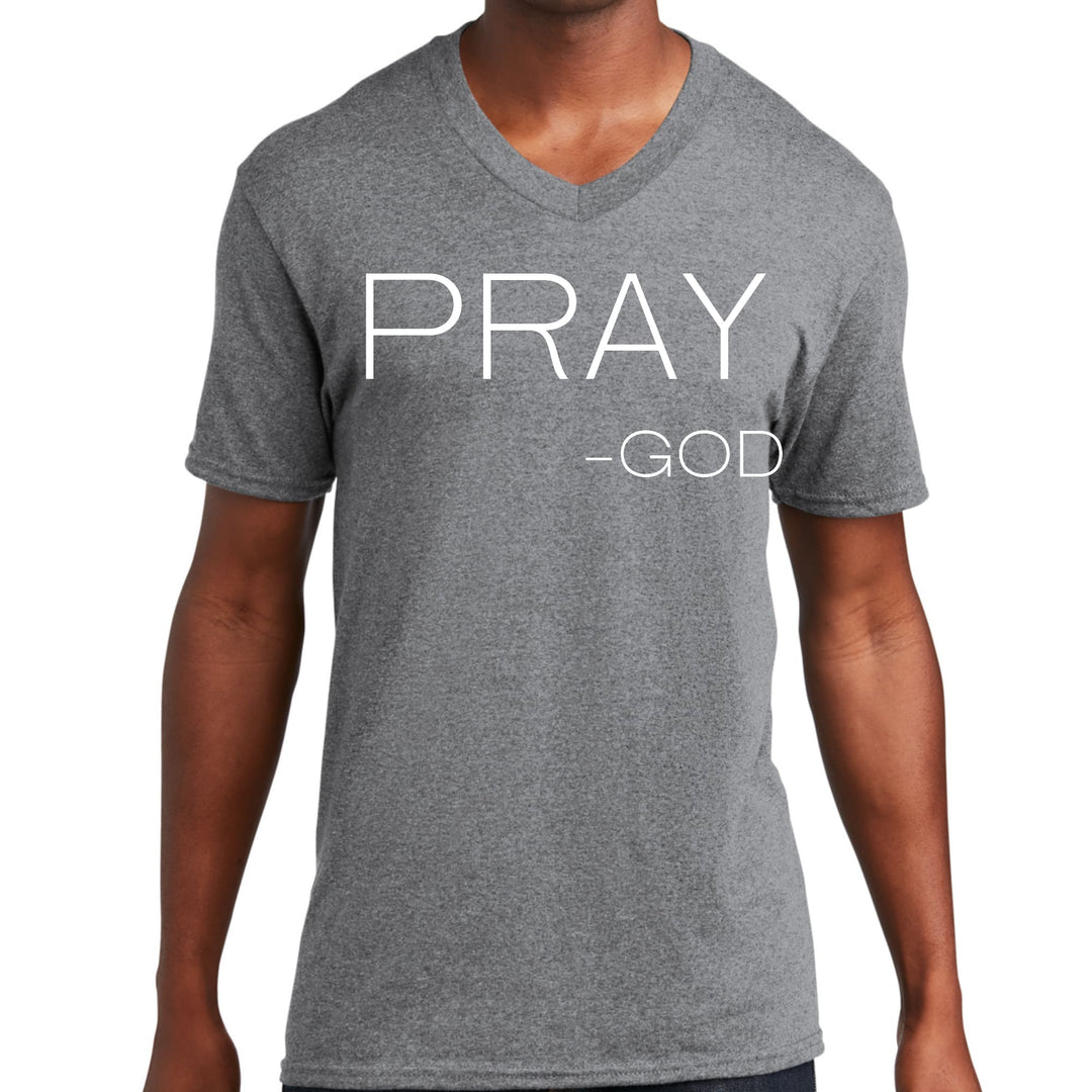 Mens Graphic V-neck T-shirt Say it Soul Pray -god - Unisex | T-Shirts | V-Neck