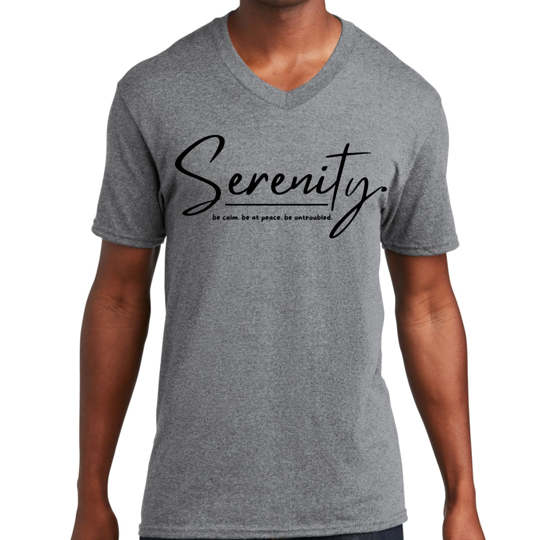 Mens Graphic V-neck T-shirt Serenity - be Calm be at Peace - Unisex | T-Shirts