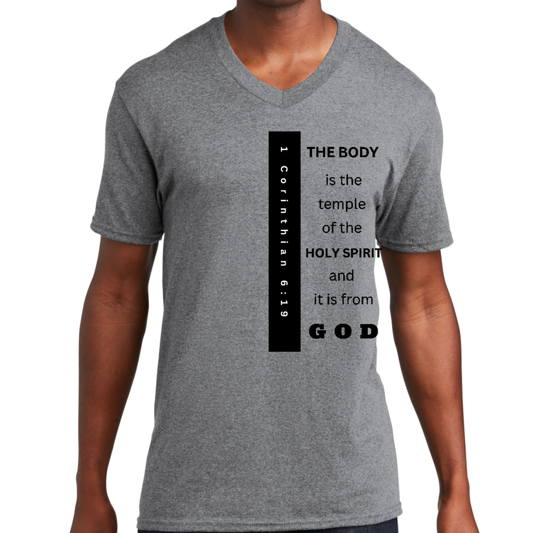 Mens Graphic V-neck T-shirt the Body is the Temple Print - Unisex | T-Shirts