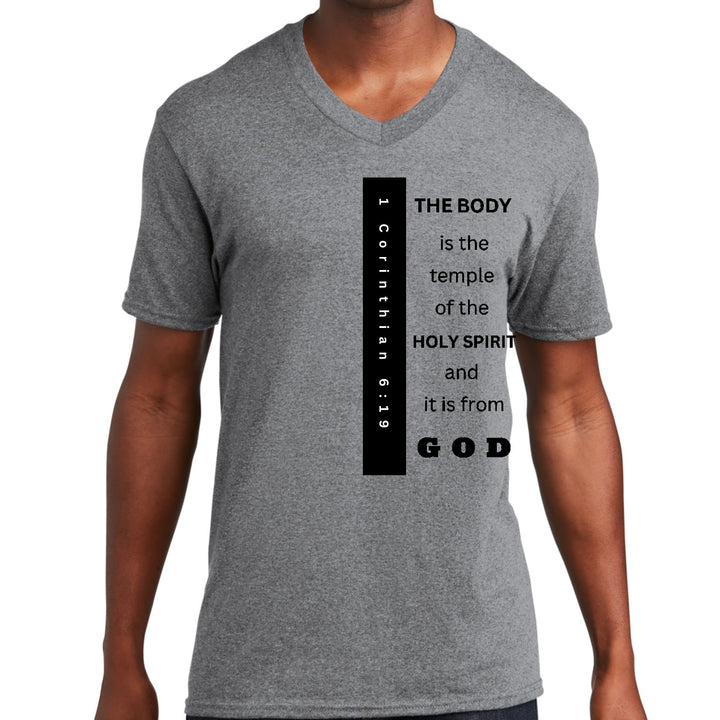 Mens Graphic V-neck T-shirt the Body is the Temple Print - Unisex | T-Shirts