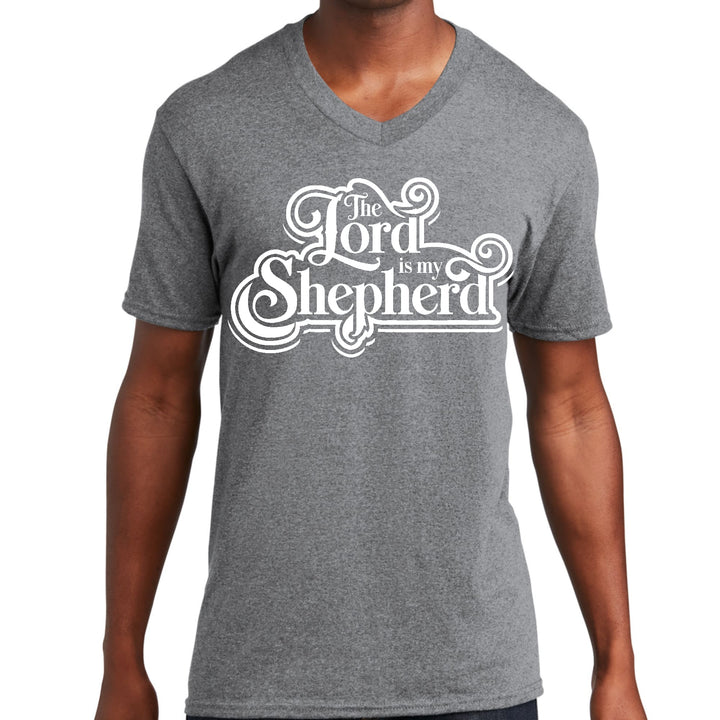 Mens Graphic V-neck T-shirt the Lord is my Shepherd - Unisex | T-Shirts | V-Neck