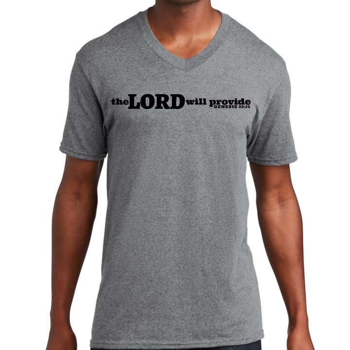 Mens Graphic V-neck T-shirt the Lord will Provide Print - Unisex | T-Shirts