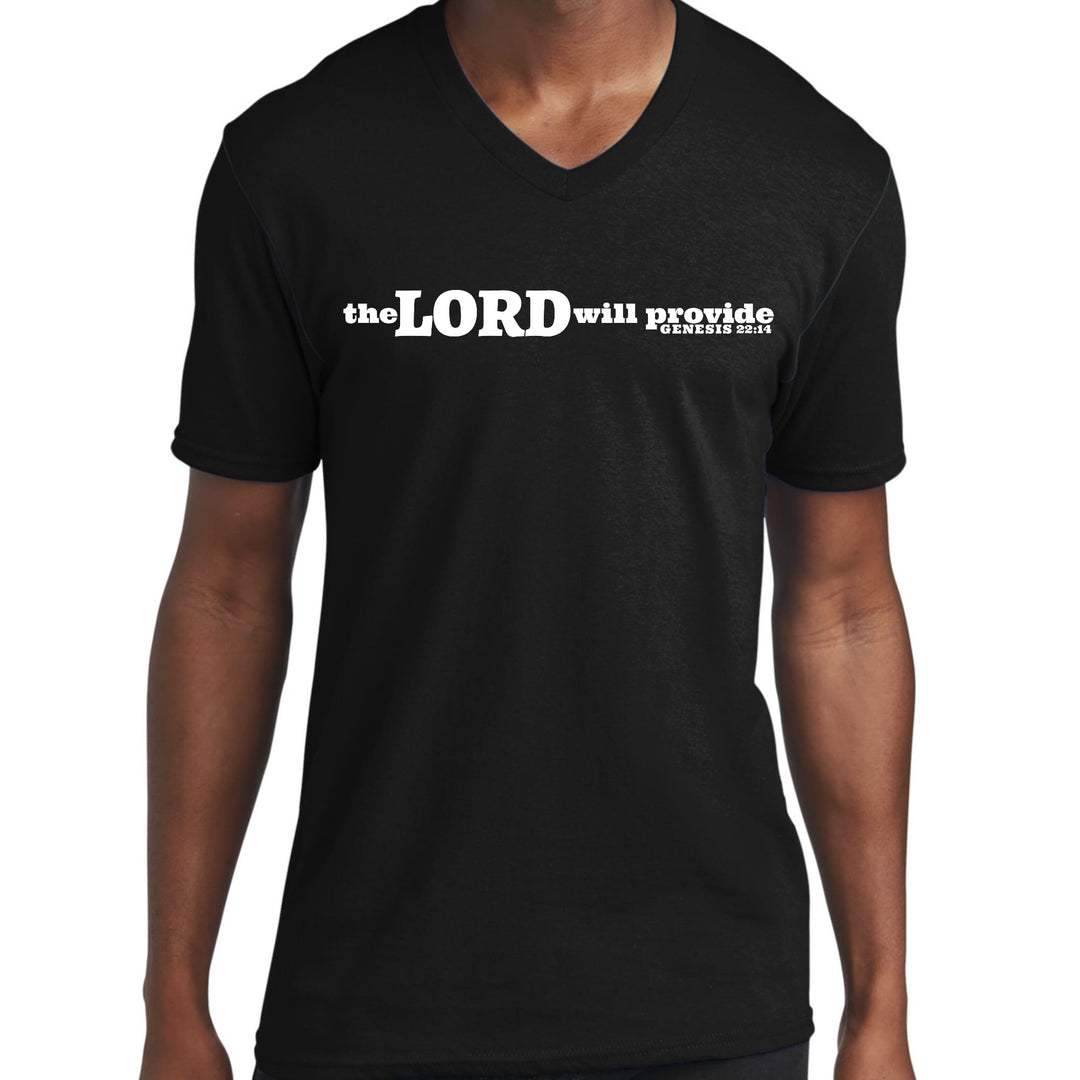 Mens Graphic V-neck T-shirt the Lord will Provide Print - Mens | T-Shirts