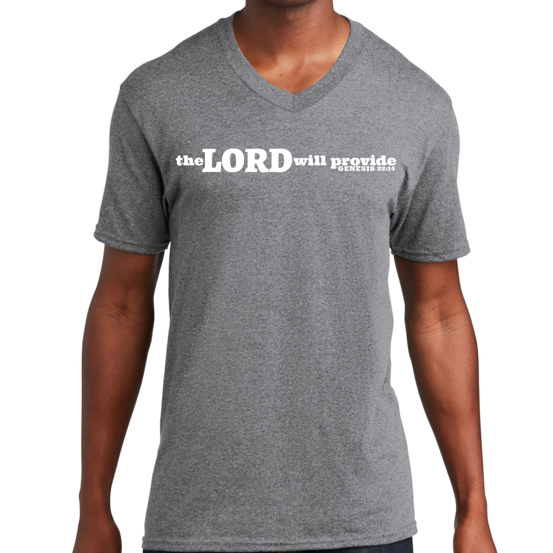 Mens Graphic V-neck T-shirt the Lord will Provide Print - Mens | T-Shirts