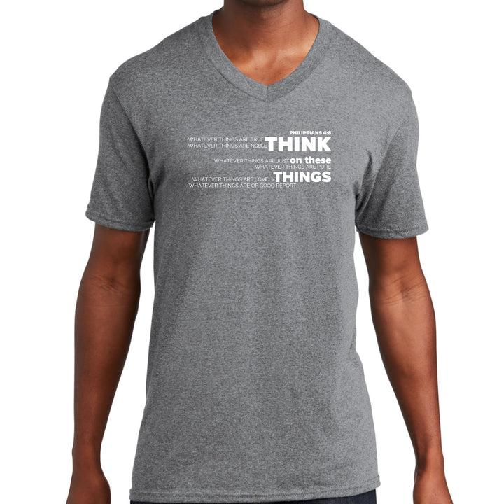 Mens Graphic V-neck T-shirt Think On These Things - Unisex | T-Shirts | V-Neck