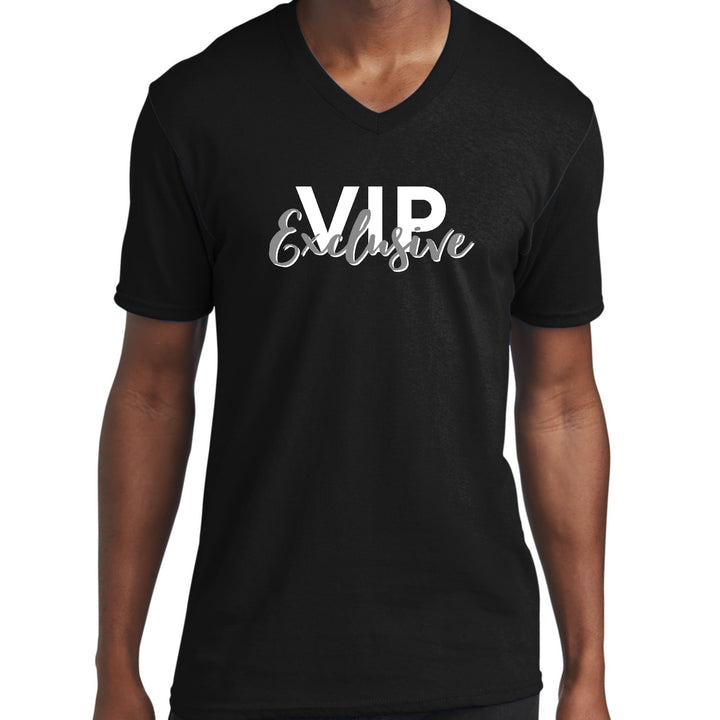 Mens Graphic V-neck T-shirt Vip Exclusive Grey And White - Unisex | T-Shirts