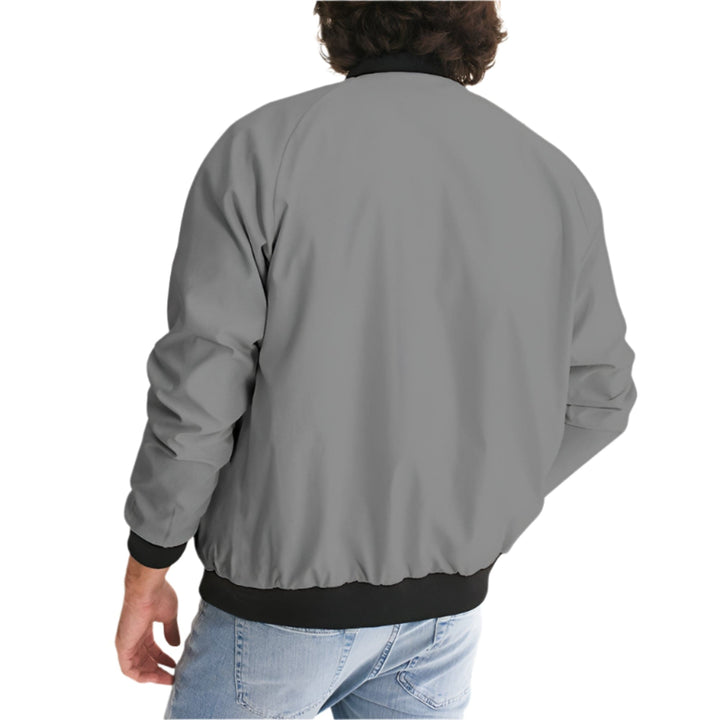 Mens Gray Bomber Jacket - Mens/Jackets/Bombers