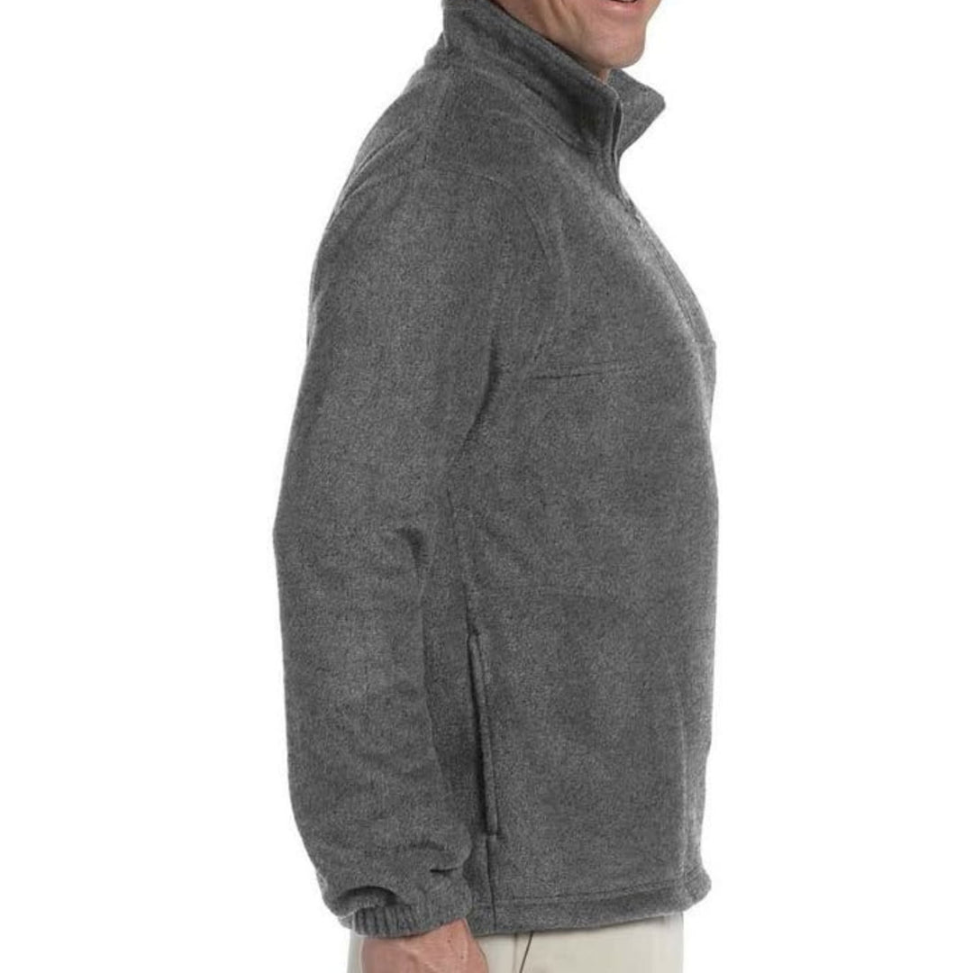 Mens Harriton Quarter-zip Fleece Pullover (m980)- Charcoal Medium - Deals