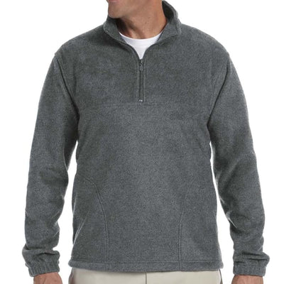 Mens Harriton Quarter-zip Fleece Pullover (m980)- Charcoal Medium - Deals