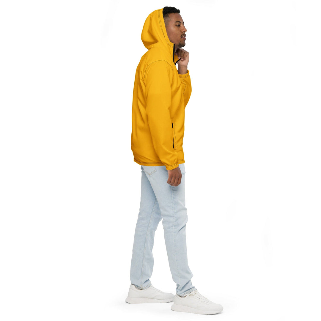 Mens Hooded Windbreaker Jacket Golden Yellow