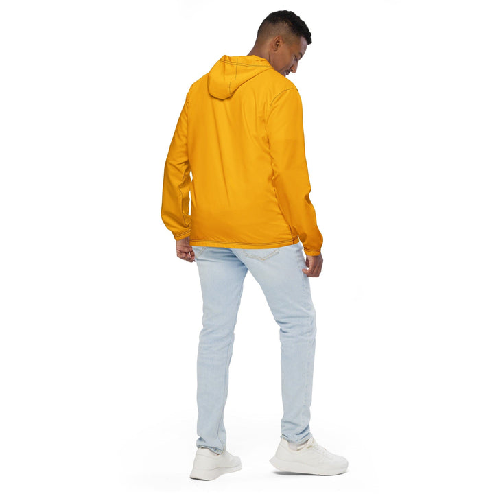 Mens Hooded Windbreaker Jacket Golden Yellow